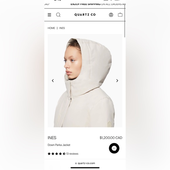 QUARTZ Ines hooded down winter jacket - Picture 4 of 8